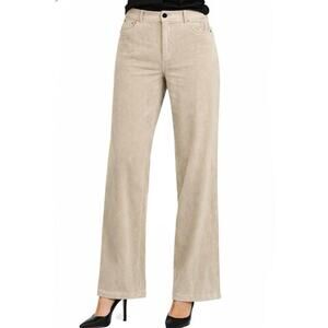 Ane Mone Corduroy Pants Womens Size 28" EU38 Cream High Rise Straight Leg Chic